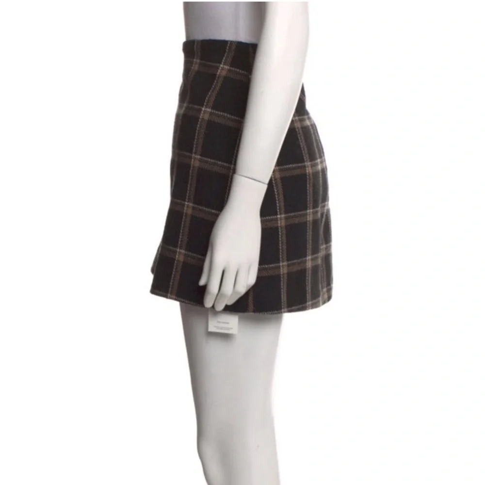 Reformation Black and Gray Checkered Mini Skirt - Picture 3 of 7